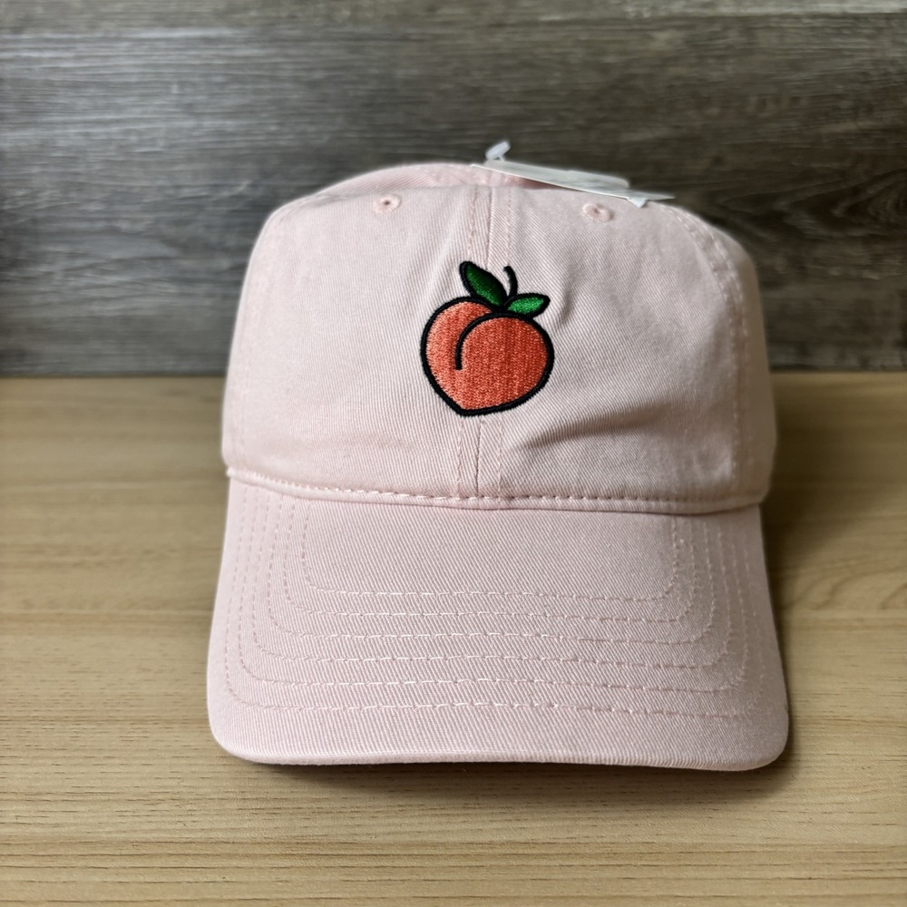 Mighty Fine Hat Cap Strap Back Pink Peach Embroidered Dad Hat Womens NWT